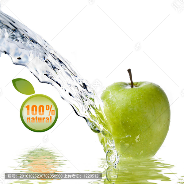白蘋(píng)果上的淡水飛濺