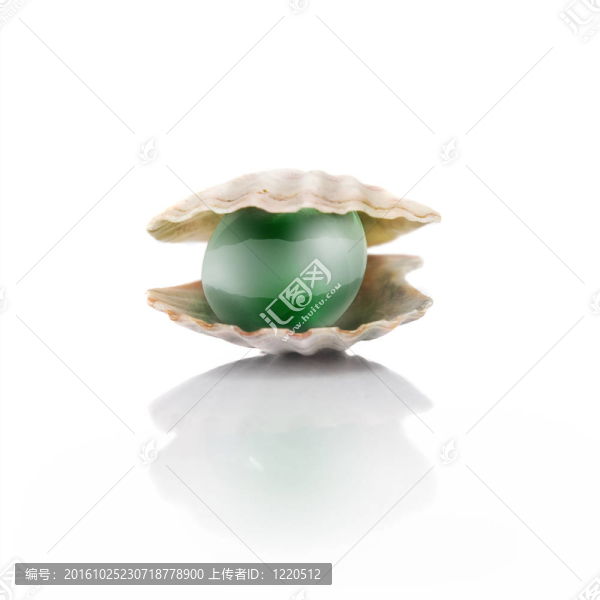 白色的程式化的綠色珍珠