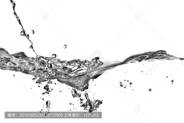 水濺在白色的氣泡上