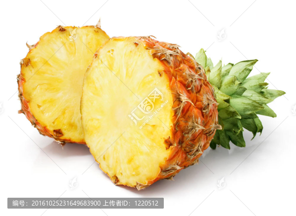 鮮菠蘿果切綠葉