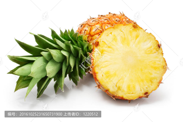 鮮菠蘿果切綠葉