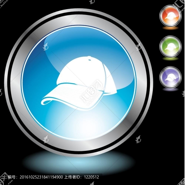 棒球帽鉻圖標(biāo)集