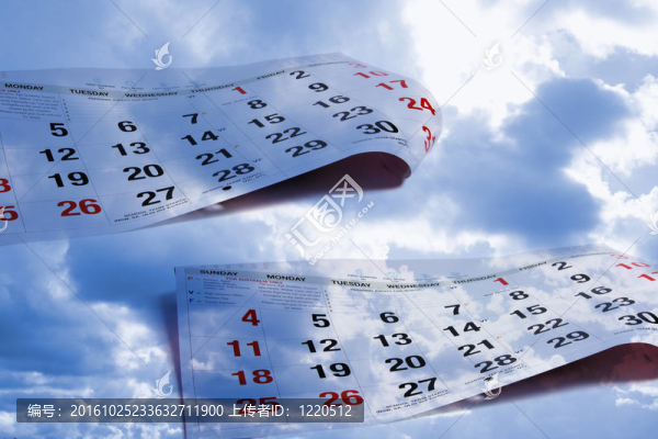 日歷頁和天空