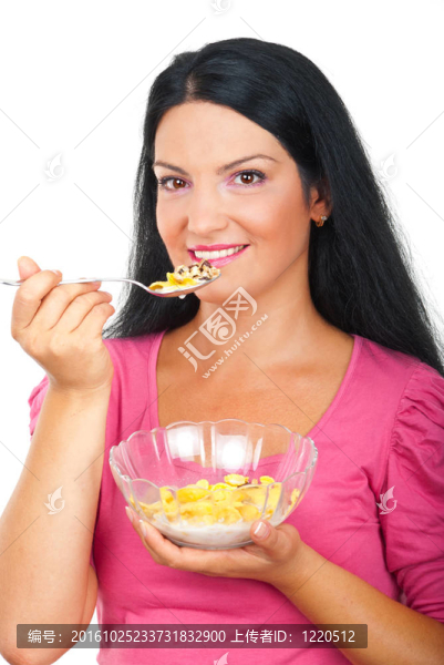 女人吃麥片
