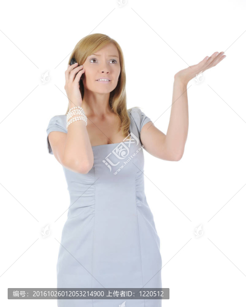 帶著電話的女人