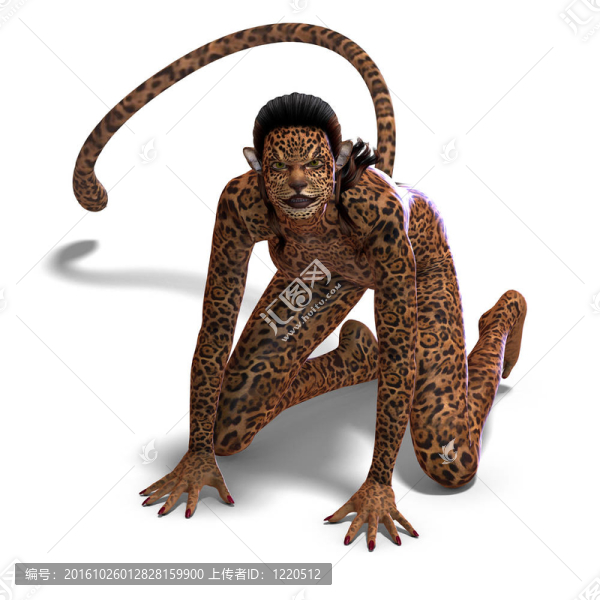 雌性幻想鹿動物。3D渲染與剪輯路徑和陰影超過白色