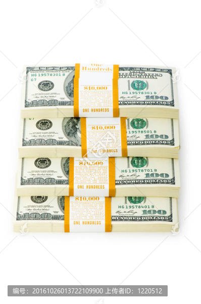 在白色上孤立的美元