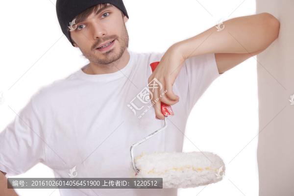帶輥的男工人