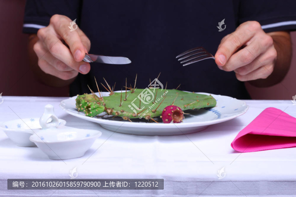 在盤子上的仙人掌