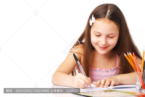 微笑的小女孩寫的東西。