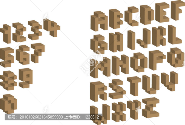 三維像素字母和數(shù)字