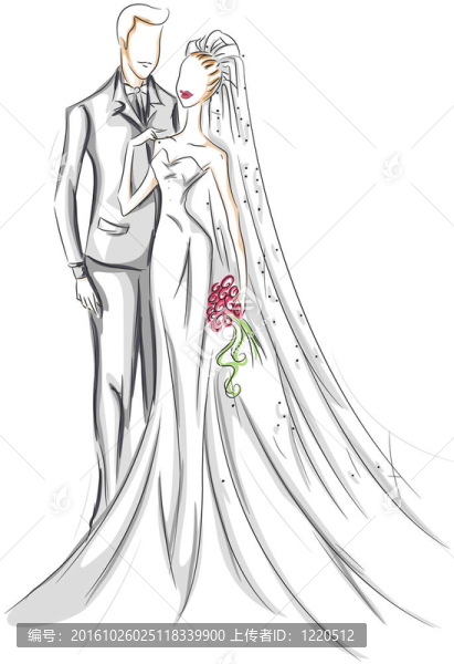 新娘和Groom,Sketch