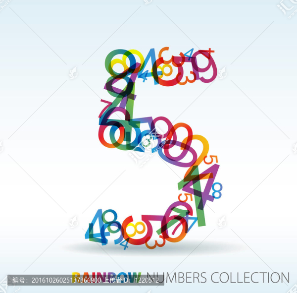 由彩色數(shù)字制成的五號(hào)