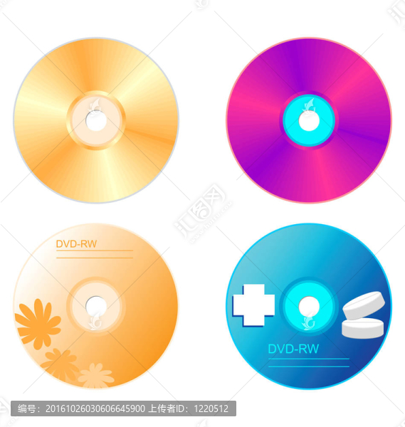 逼真的插圖設(shè)置的光盤