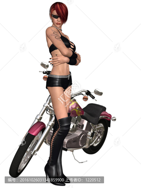 性感的騎自行車的女孩和她的自行車