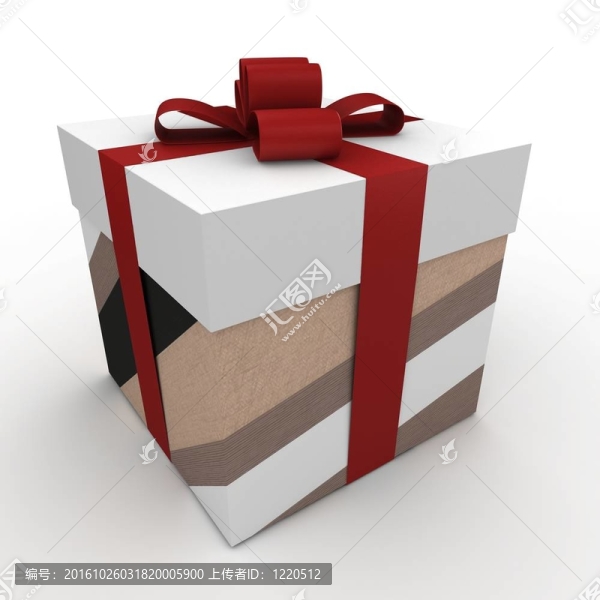 帶標(biāo)簽的3D圣誕禮品盒