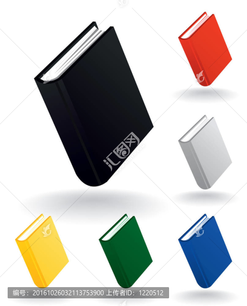 不同顏色的書的圖標(biāo)。一個(gè)插畫
