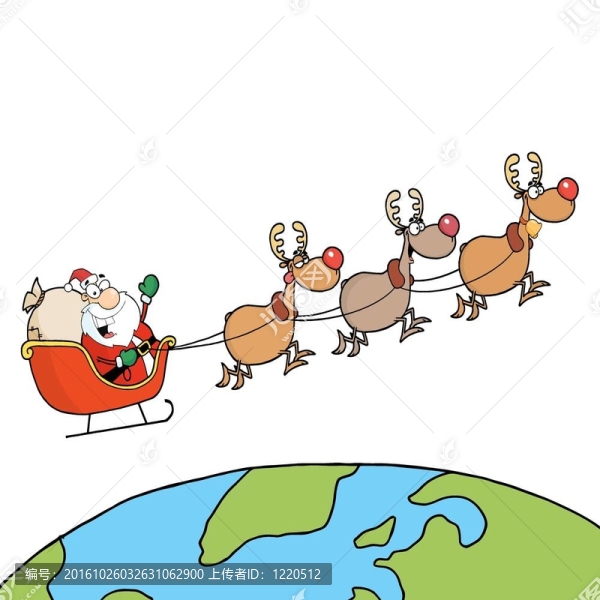Santa在地球上空飄揚(yáng)