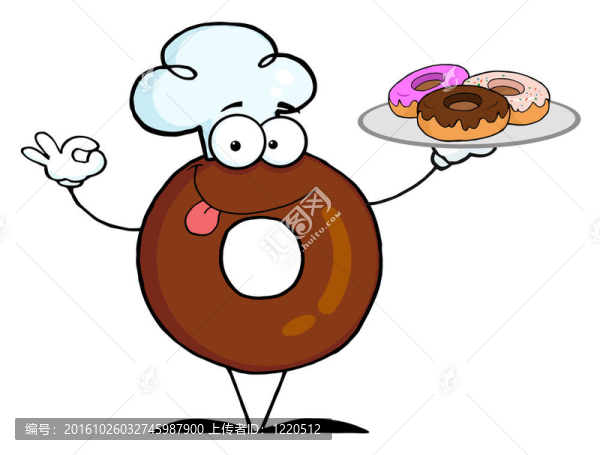 友好的Donut,Chef,Cartoon