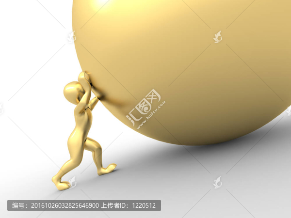 有球的男人。3d