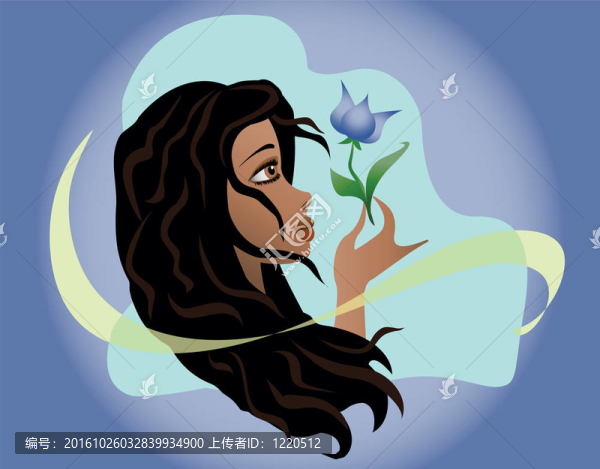 美麗的女孩.插畫