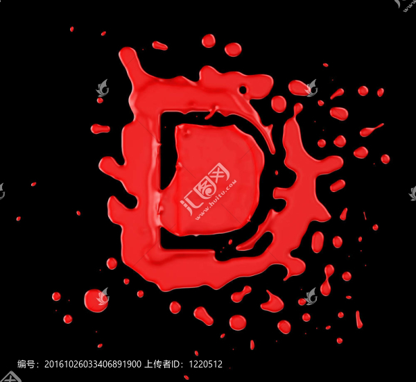 在黑色的背景上的紅色斑點(diǎn)的一封信