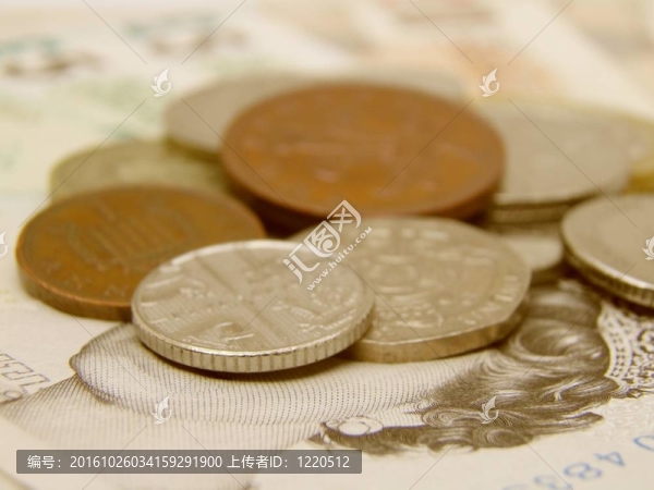 英國英鎊貨幣紙幣和硬幣