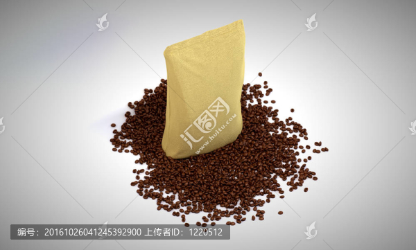 咖啡豆和灰色包