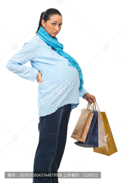 孕婦在購物與背痛