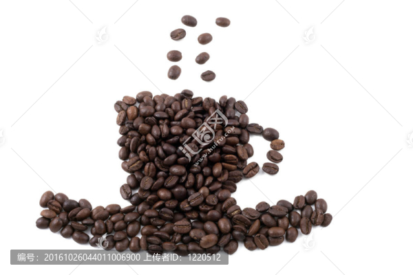 杯子形狀的咖啡豆