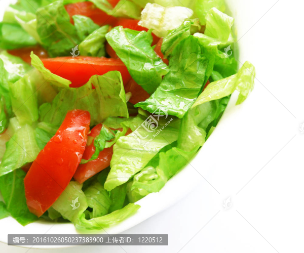 健康素食沙拉在白盤子上