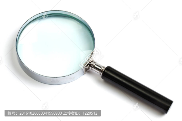 白色背景上的放大鏡