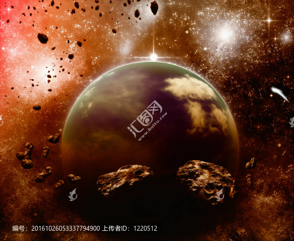 太空中的行星；小行星場(chǎng)