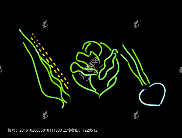 霓虹燈的蔬菜
