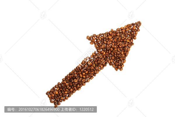 由咖啡豆制成的一支箭