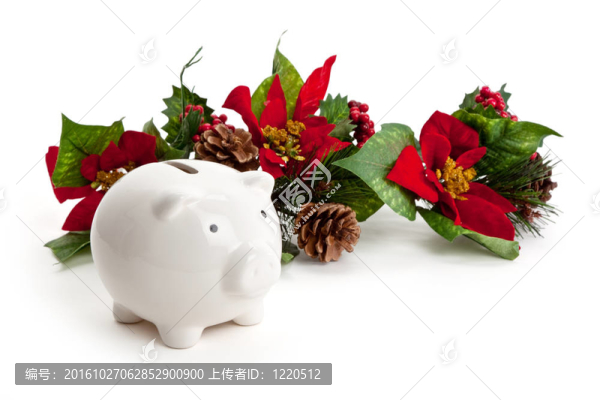 圣誕裝飾與小豬銀行