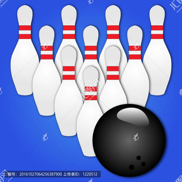 保齡球球和針的