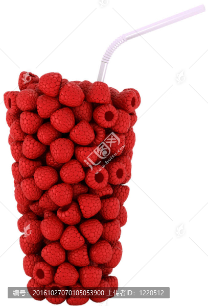 Raspberry,Glass形狀與稻草