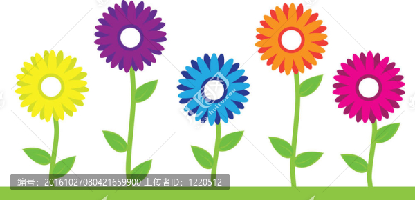 五顏六色的花朵
