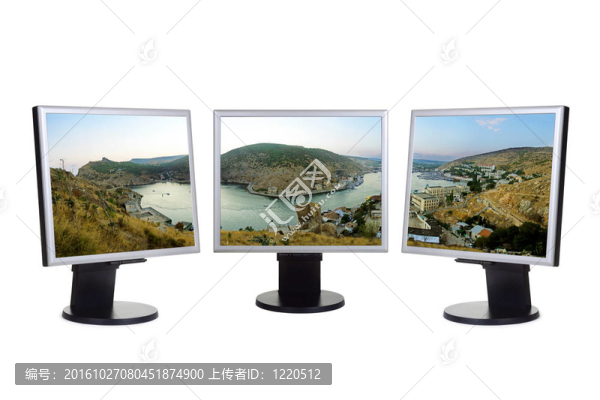 計算機屏幕上的海灣全景