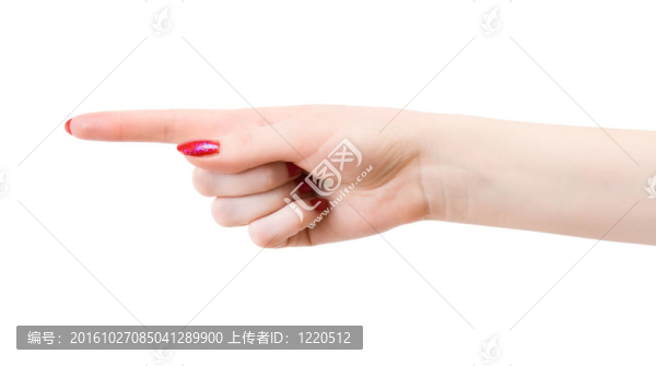 女人指向的手