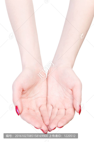 兩個(gè)女人的手在伸展姿勢(shì)