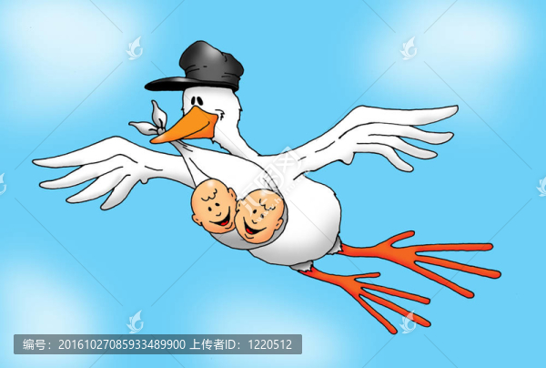 與雙胞胎寶寶飛鸛