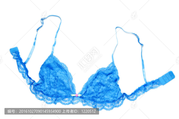 藍(lán)色花邊的女性胸罩