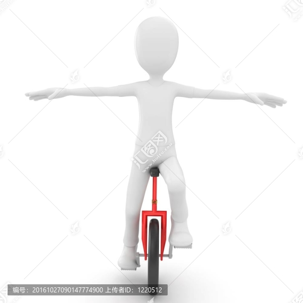 與獨(dú)輪車的三維人