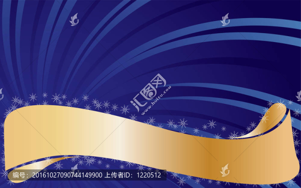 藍色背景雪花和金色類型插圖