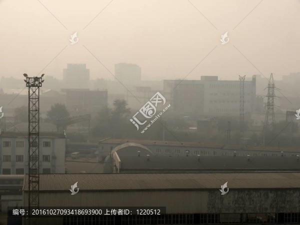 煙霧。城市.