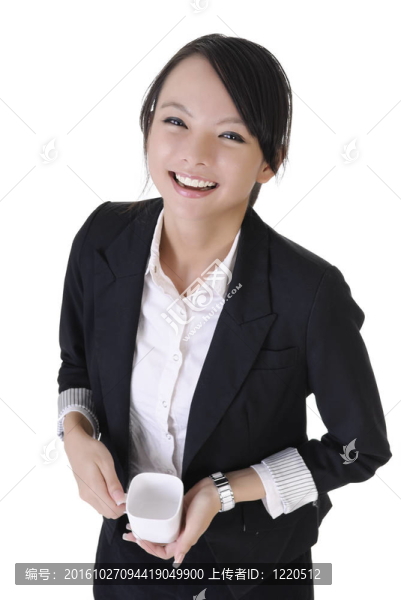 幸福的微笑的商業(yè)女人