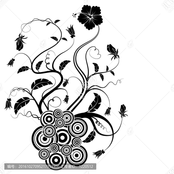 剪影抽象的花朵