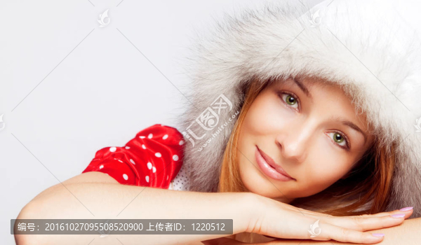 美麗少婦的圣誕畫像